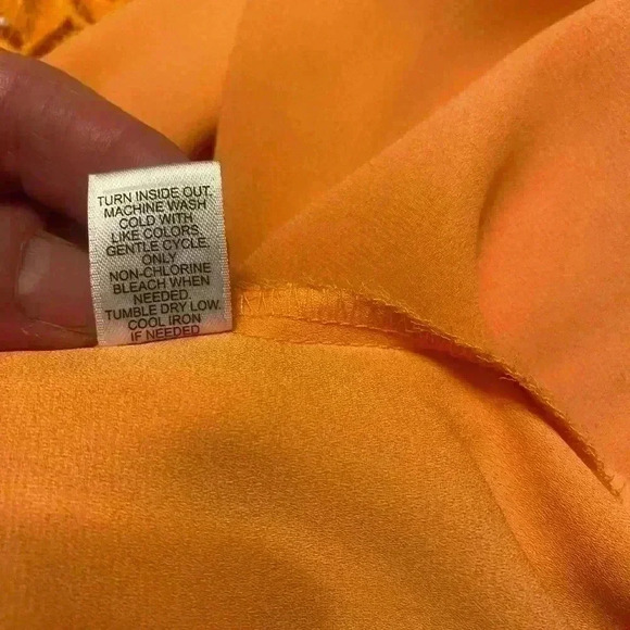 Cato blouse in orange has rounded neck lace on shoulder & part of sleeve 22/24W - Picture 9 of 9